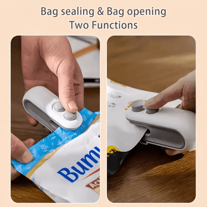 PantryFriend™ Mini Bag Sealer Rechargeable Bag Sealer 2 In 1 Bag Sealer Heat Seal With Cutter